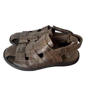 Clark’s Fisherman Sandal Mens 10 Brown Leather Brigham Cove Nubuck Outdoors